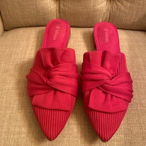 Vivaia Bright Pink Pointed Toe knot Mule “Yaffa” Size 39 (US 8) Women’s